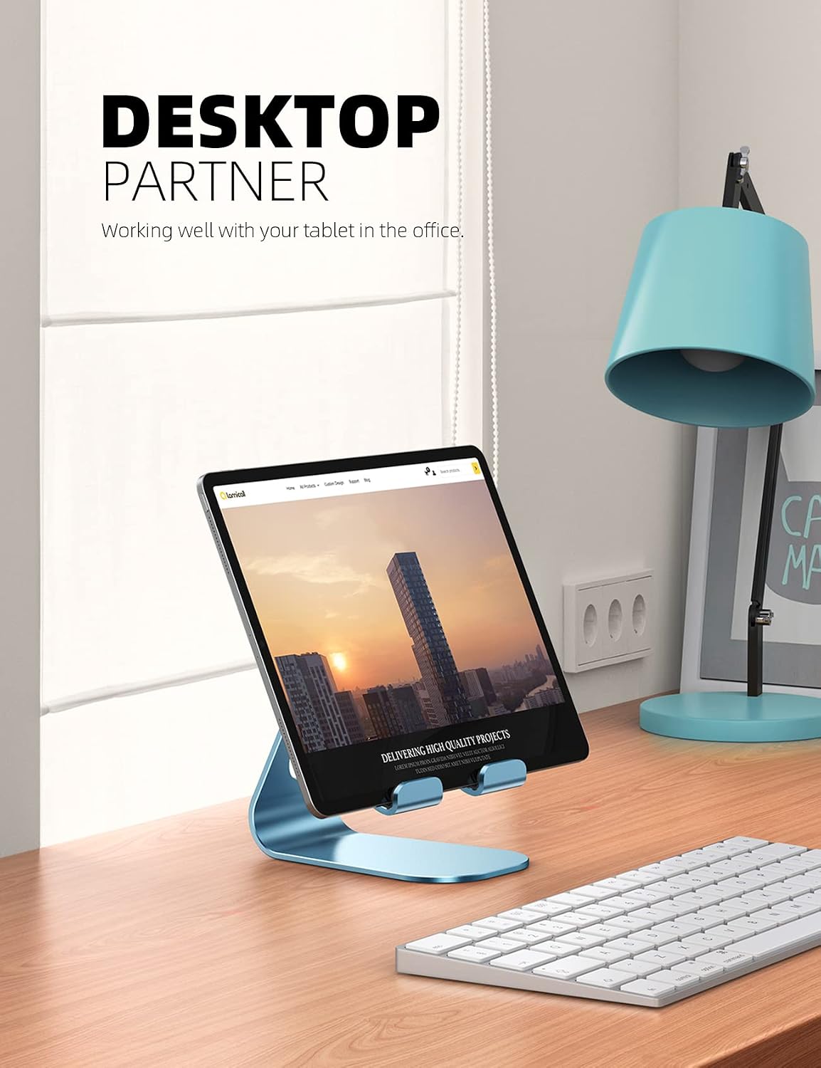 iPad Stand Adjustable Tablet Holder, Sturdy Aluminum, Multi-Angle