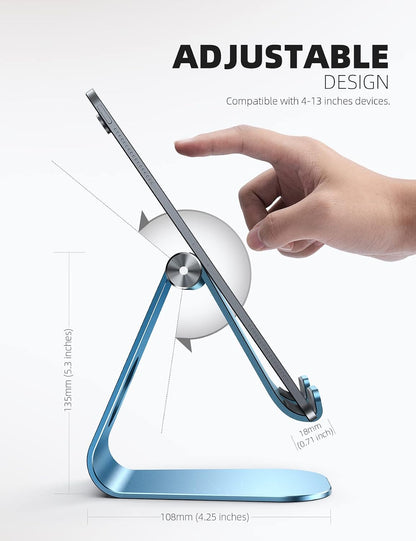 iPad Stand Adjustable Tablet Holder, Sturdy Aluminum, Multi-Angle