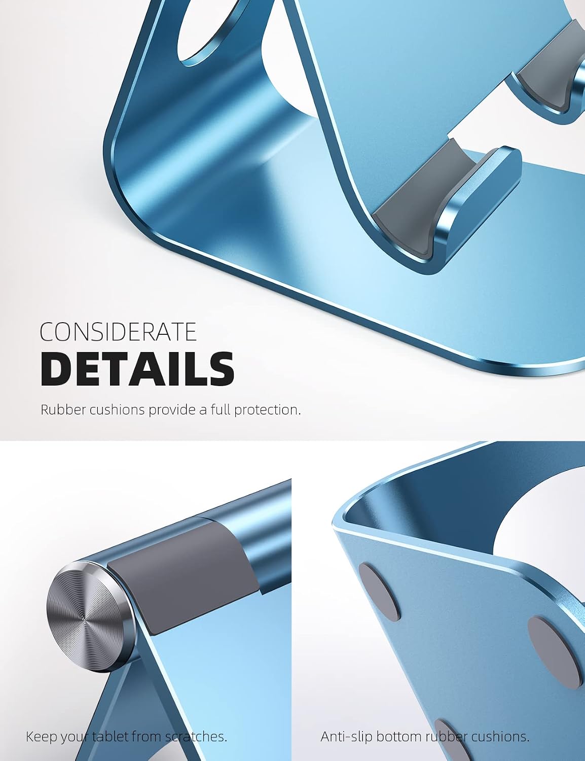 iPad Stand Adjustable Tablet Holder, Sturdy Aluminum, Multi-Angle