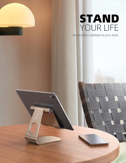 iPad Stand Adjustable Tablet Holder, Sturdy Aluminum, Multi-Angle