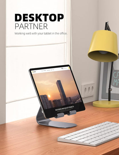 iPad Stand Adjustable Tablet Holder, Sturdy Aluminum, Multi-Angle