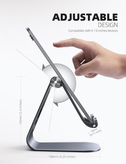 iPad Stand Adjustable Tablet Holder, Sturdy Aluminum, Multi-Angle