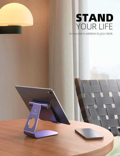 iPad Stand Adjustable Tablet Holder, Sturdy Aluminum, Multi-Angle