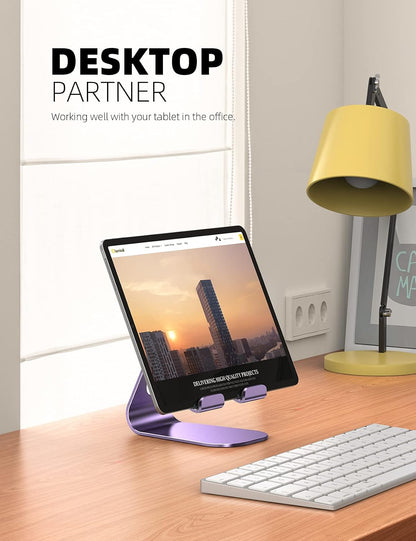iPad Stand Adjustable Tablet Holder, Sturdy Aluminum, Multi-Angle