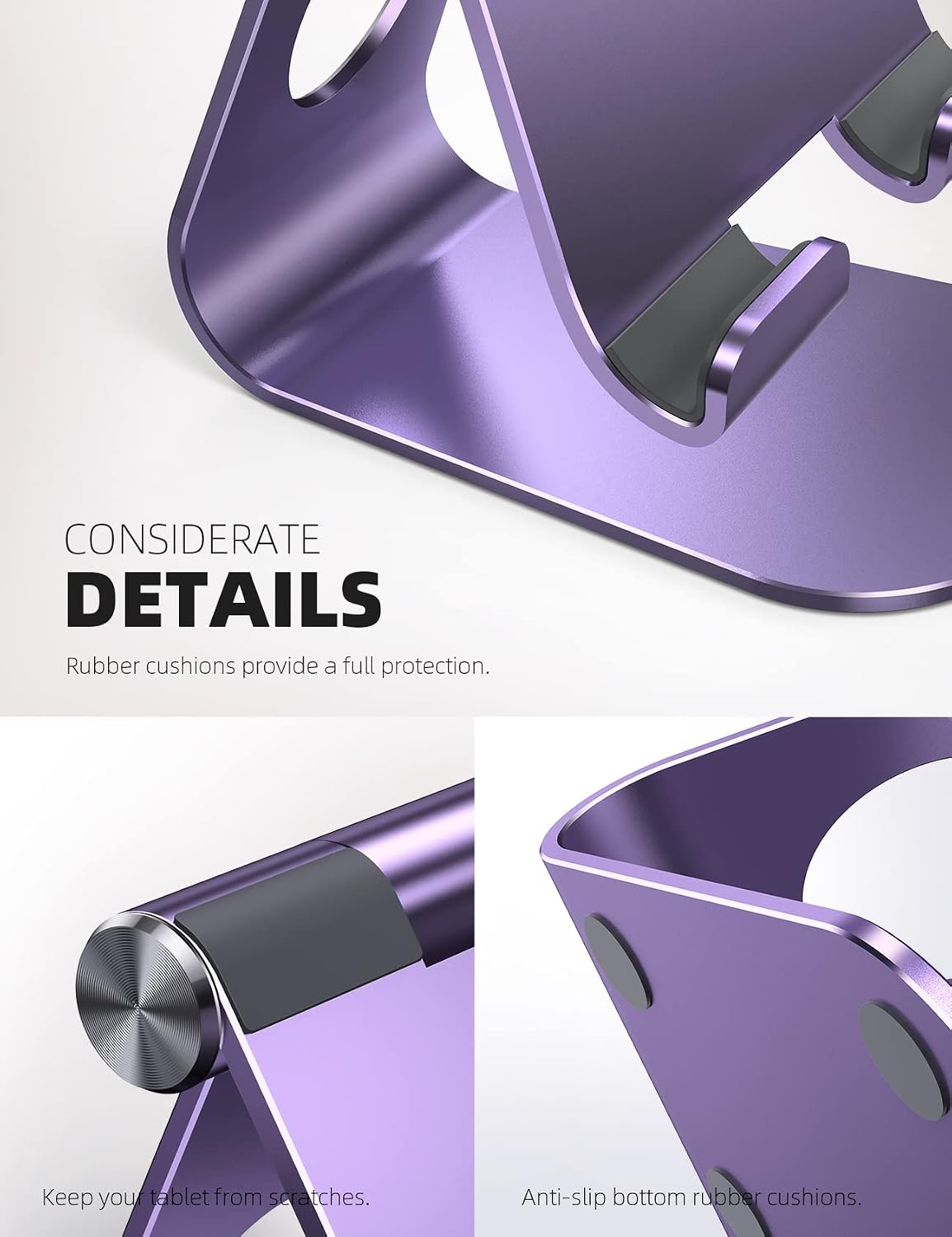 iPad Stand Adjustable Tablet Holder, Sturdy Aluminum, Multi-Angle