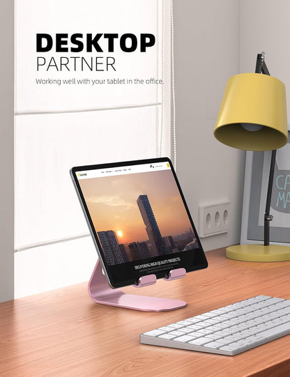 iPad Stand Adjustable Tablet Holder, Sturdy Aluminum, Multi-Angle