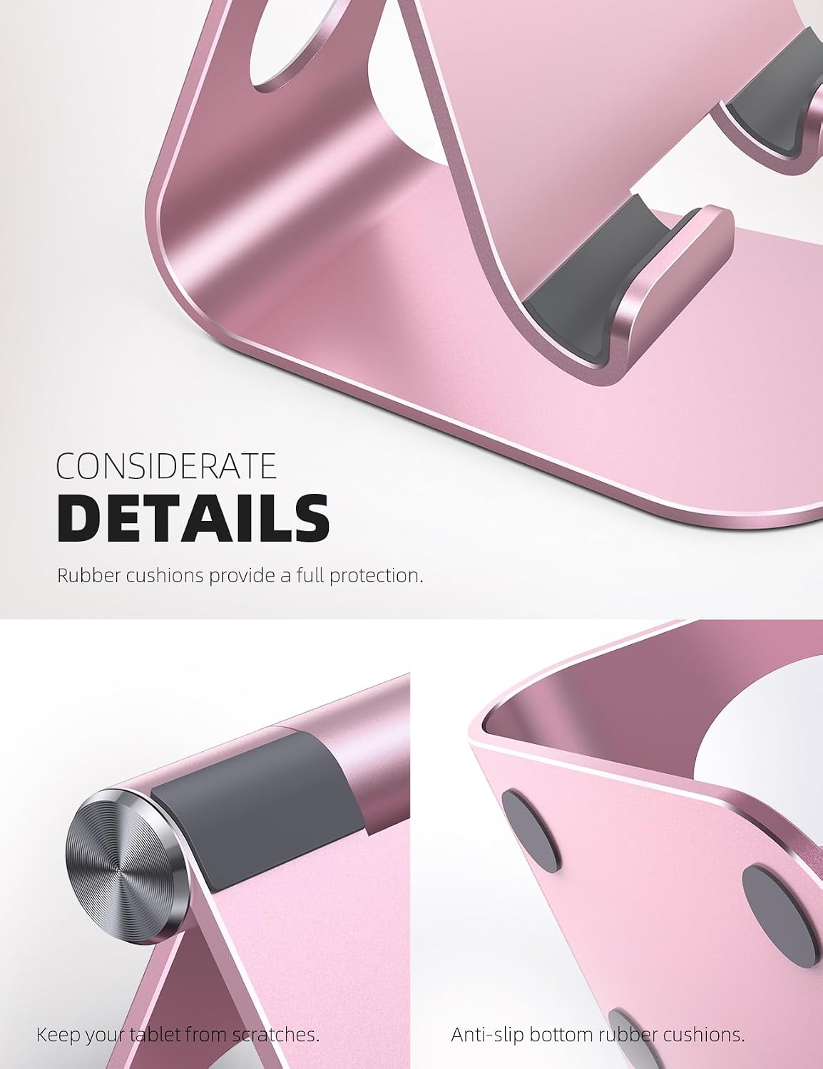 iPad Stand Adjustable Tablet Holder, Sturdy Aluminum, Multi-Angle