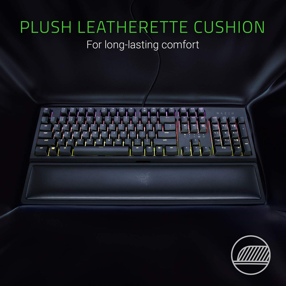 Ergonomic Wrist Rest Pro for Full-Sized Keyboards, Black