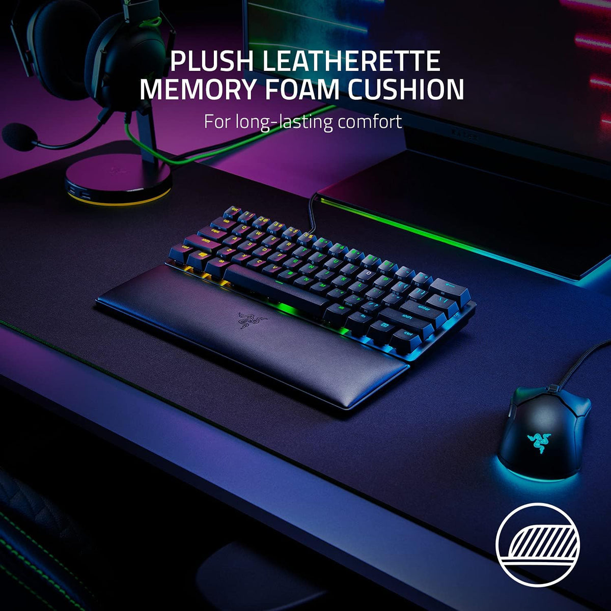 Ergonomic Wrist Rest Pro for Full-Sized Keyboards, Black
