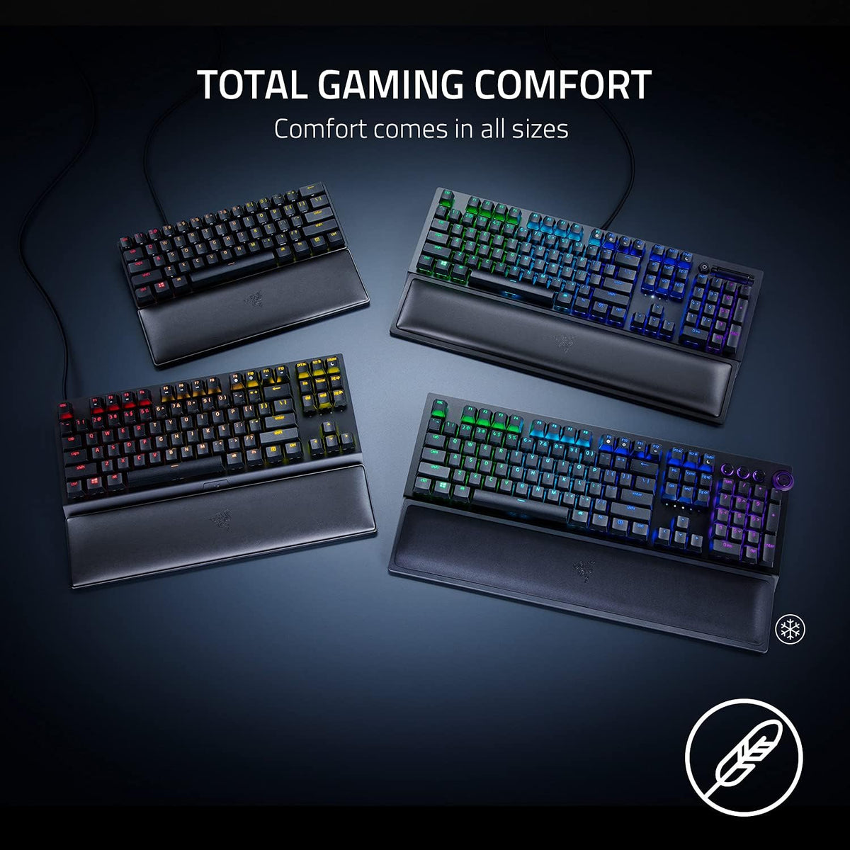 Ergonomic Wrist Rest Pro for Full-Sized Keyboards, Black