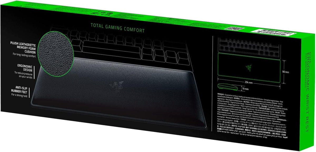 Ergonomic Wrist Rest Pro for Full-Sized Keyboards, Black