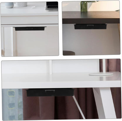 under Desk Drawer Storage Organizer 2 pack Slide Out Desk Drawers with Handle No Drill Installation Hidden Pencil Storage Tray for Home Office Dorm Cabinet 9.25 X 4.13 X 1.37 in