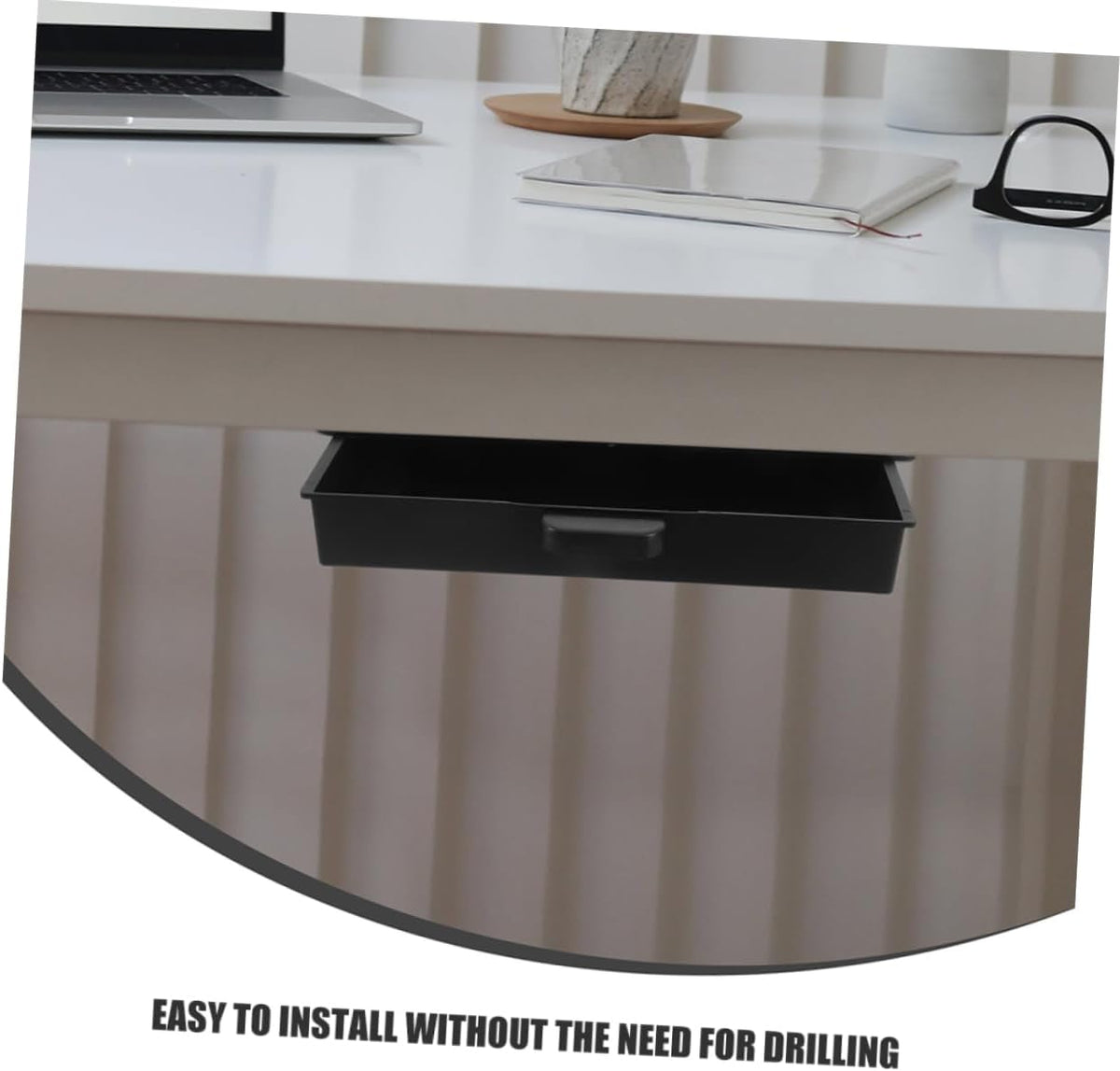 under Desk Drawer Storage Organizer 2 pack Slide Out Desk Drawers with Handle No Drill Installation Hidden Pencil Storage Tray for Home Office Dorm Cabinet 9.25 X 4.13 X 1.37 in