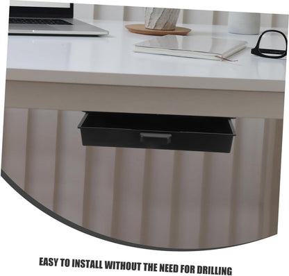 under Desk Drawer Storage Organizer 2 pack Slide Out Desk Drawers with Handle No Drill Installation Hidden Pencil Storage Tray for Home Office Dorm Cabinet 9.25 X 4.13 X 1.37 in