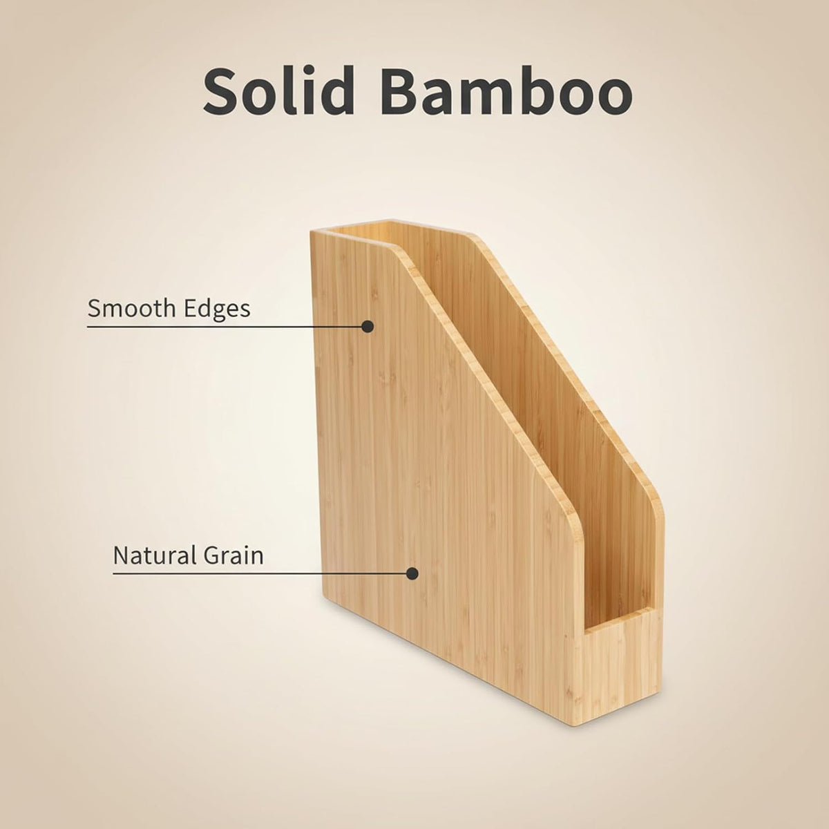 2 Pack Bamboo Magazine File Holder Book Holder Frames