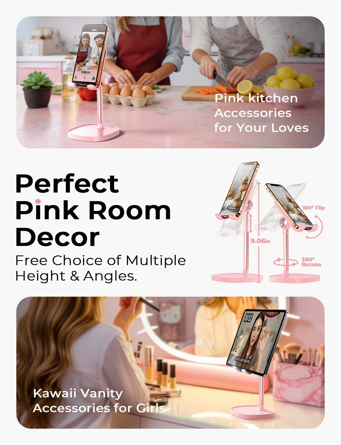 Cell Phone Stand Phone Holder for Desk, Office Decor Gadgets for Men