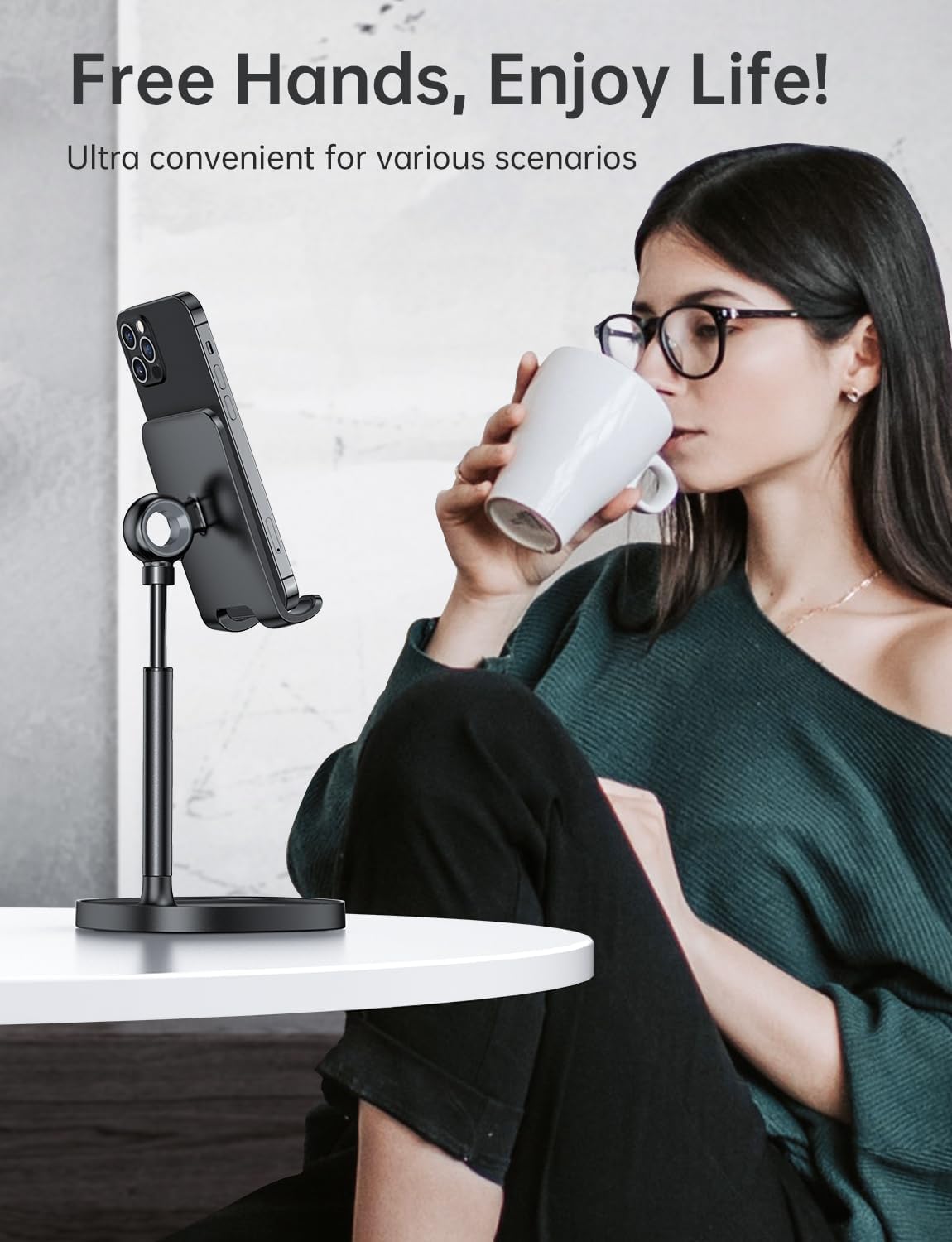 Cell Phone Stand Phone Holder for Desk, Office Decor Gadgets for Men