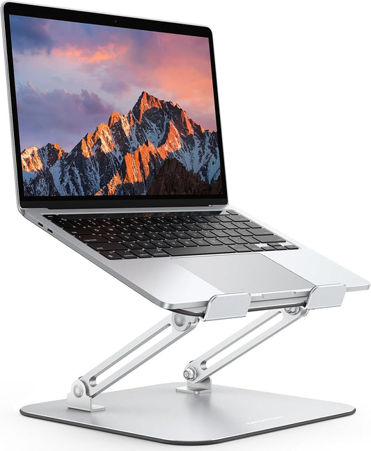 Laptop Stand, Adjustable Metal Foldable Riser 10-17.2", Silver