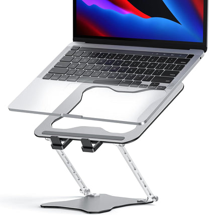 Laptop Stand, Adjustable Metal Foldable Riser 10-17.2", Silver