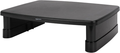 Height Adjustable Monitor Stand Riser with Storage Organizer, 3-Level Stackable Design, Durable ABS Plastic, Supports up to 22lbs, for Monitors & Laptops, Black
