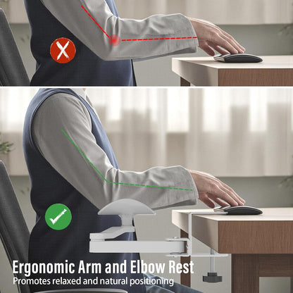 Ergonomic Arm/Elbow Rest for Desk, White