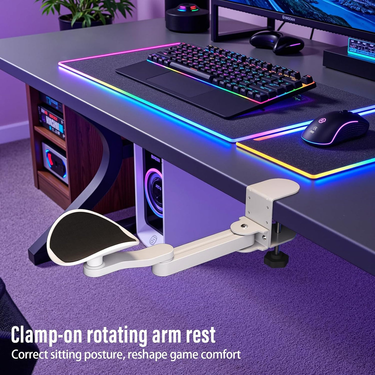 Ergonomic Arm/Elbow Rest for Desk, White