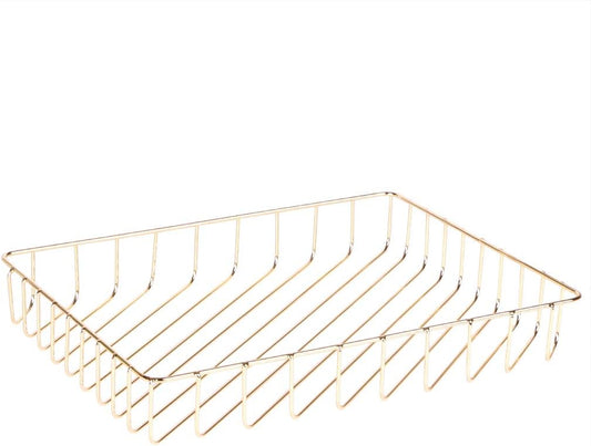 Gold Paper Basket Tray Wire Letter Tray Desktop Organizer Basket