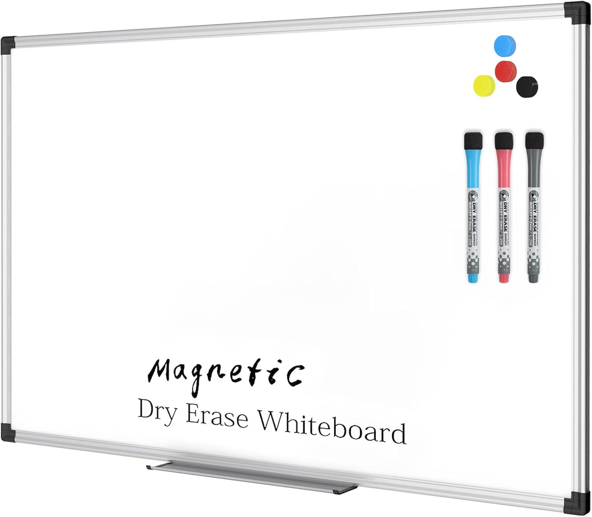 Magnetic Dry Erase Board/Whiteboard, 36 X 24 Inches Double Sided White Board, Silver Aluminium Frame