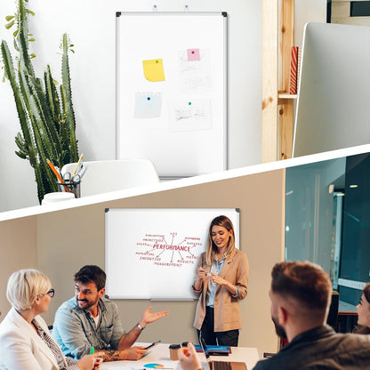 Magnetic Dry Erase Board/Whiteboard, 36 X 24 Inches Double Sided White Board, Silver Aluminium Frame