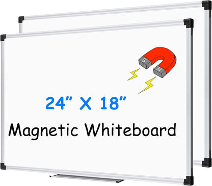 Magnetic Dry Erase Board/Whiteboard, 36 X 24 Inches Double Sided White Board, Silver Aluminium Frame