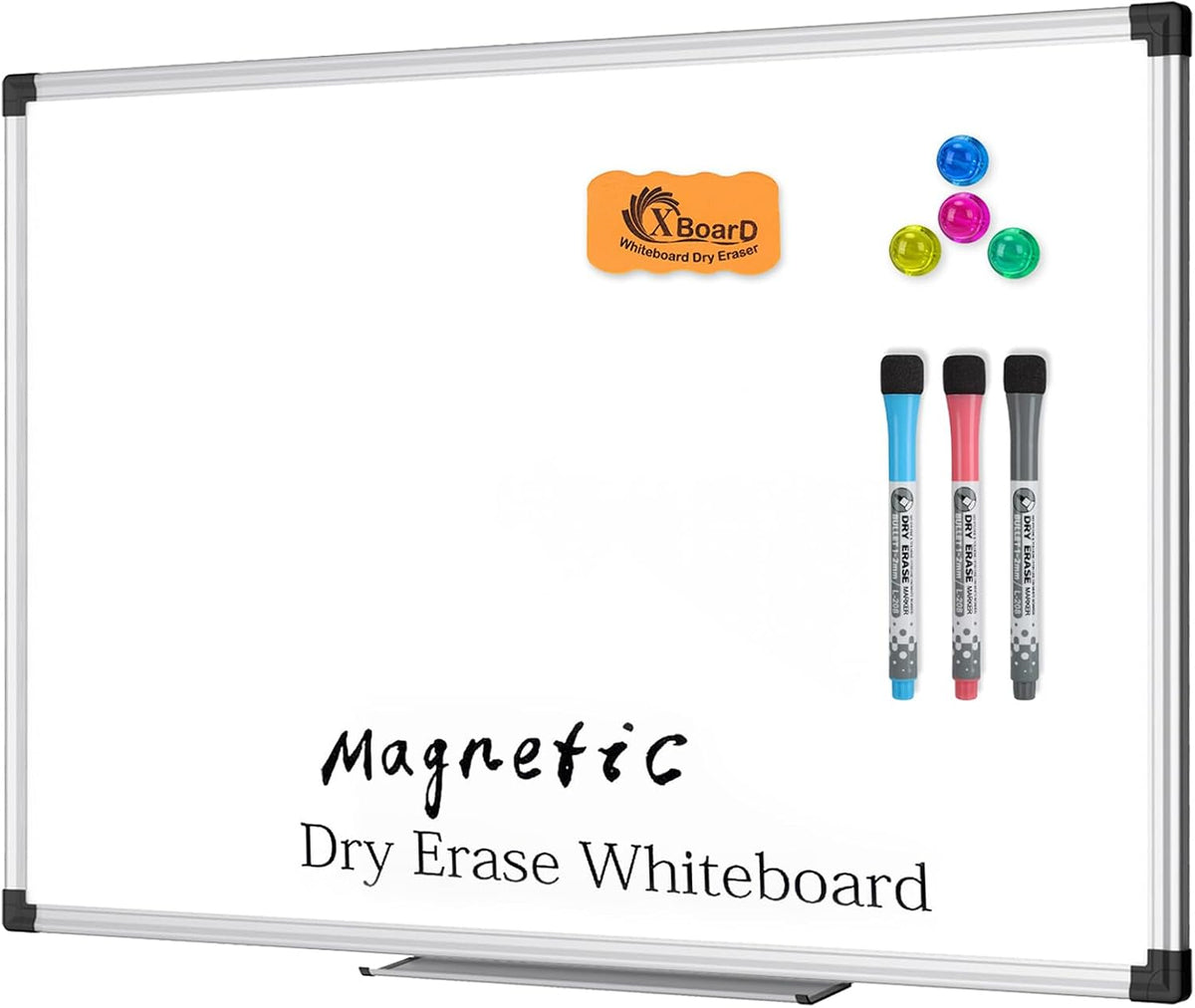 Magnetic Dry Erase Board/Whiteboard, 36 X 24 Inches Double Sided White Board, Silver Aluminium Frame