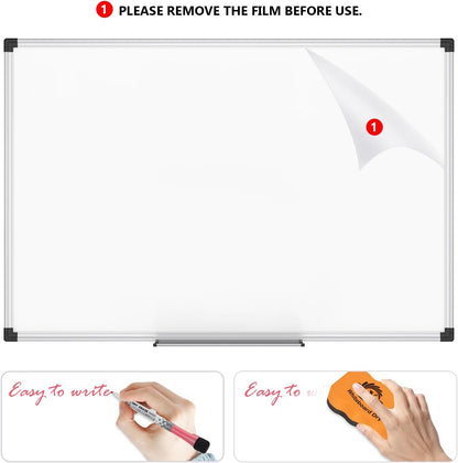 Magnetic Dry Erase Board/Whiteboard, 36 X 24 Inches Double Sided White Board, Silver Aluminium Frame