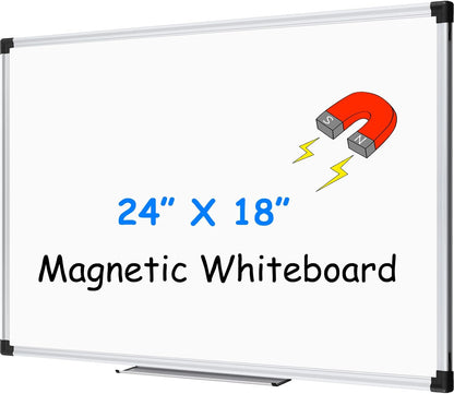 Magnetic Dry Erase Board/Whiteboard, 36 X 24 Inches Double Sided White Board, Silver Aluminium Frame