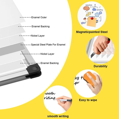 Magnetic Dry Erase Board/Whiteboard, 36 X 24 Inches Double Sided White Board, Silver Aluminium Frame