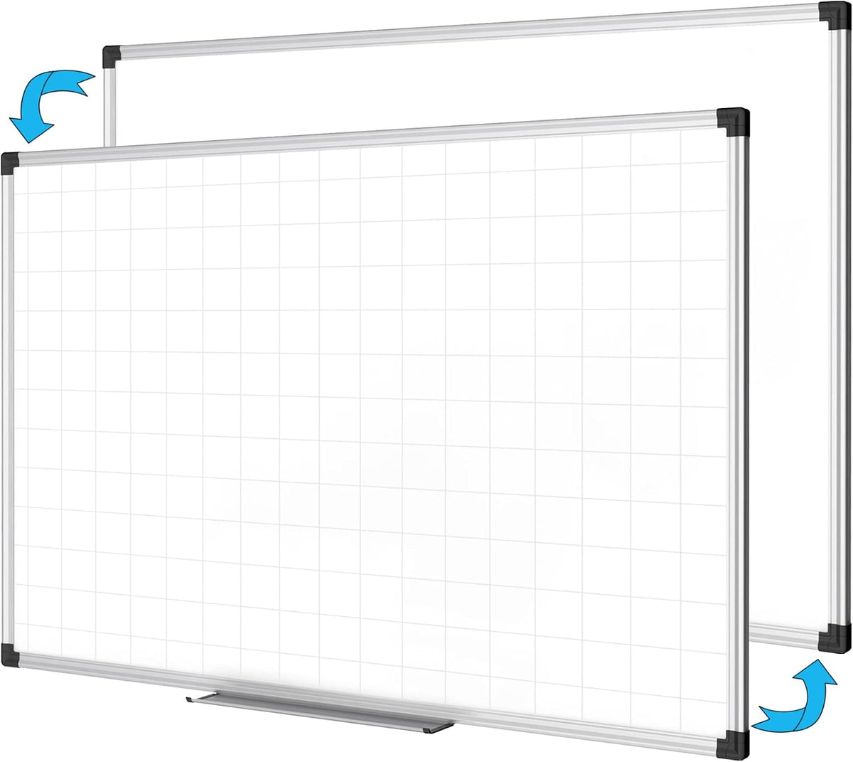 Magnetic Dry Erase Board/Whiteboard, 36 X 24 Inches Double Sided White Board, Silver Aluminium Frame