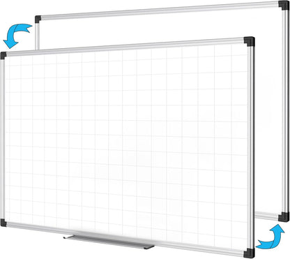 Magnetic Dry Erase Board/Whiteboard, 36 X 24 Inches Double Sided White Board, Silver Aluminium Frame