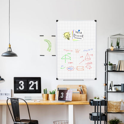 Magnetic Dry Erase Board/Whiteboard, 36 X 24 Inches Double Sided White Board, Silver Aluminium Frame