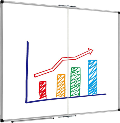 Magnetic Dry Erase Board/Whiteboard, 36 X 24 Inches Double Sided White Board, Silver Aluminium Frame
