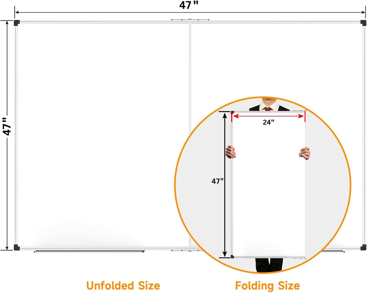 Magnetic Dry Erase Board/Whiteboard, 36 X 24 Inches Double Sided White Board, Silver Aluminium Frame