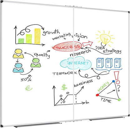 Magnetic Dry Erase Board/Whiteboard, 36 X 24 Inches Double Sided White Board, Silver Aluminium Frame
