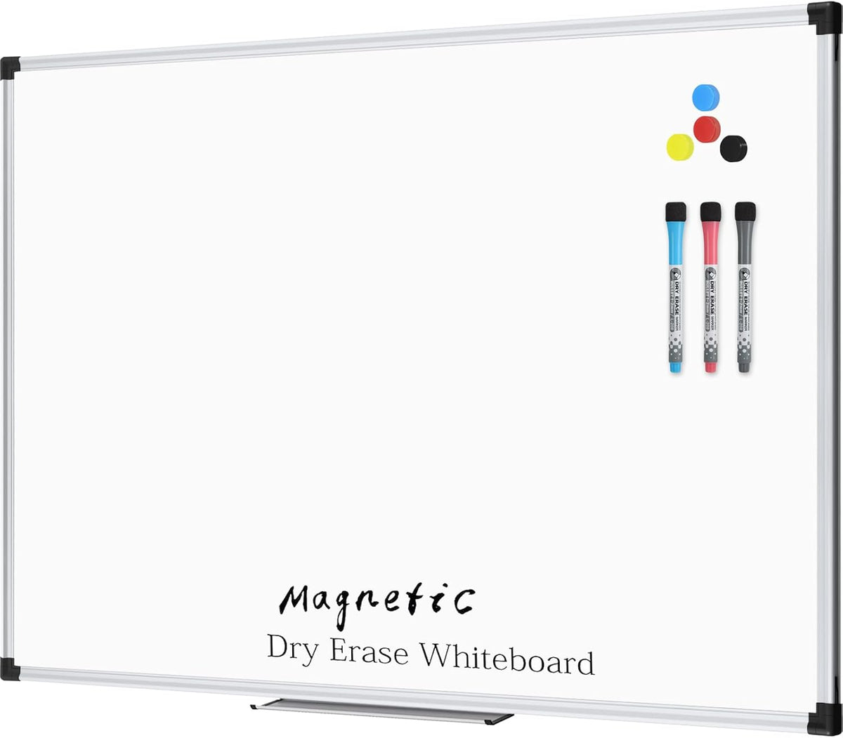 Magnetic Dry Erase Board/Whiteboard, 36 X 24 Inches Double Sided White Board, Silver Aluminium Frame