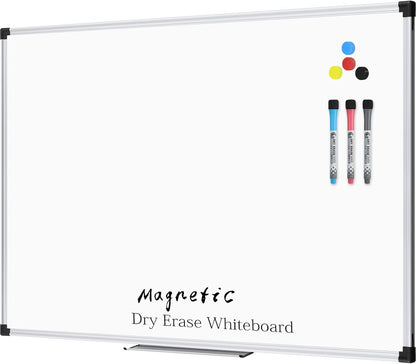 Magnetic Dry Erase Board/Whiteboard, 36 X 24 Inches Double Sided White Board, Silver Aluminium Frame