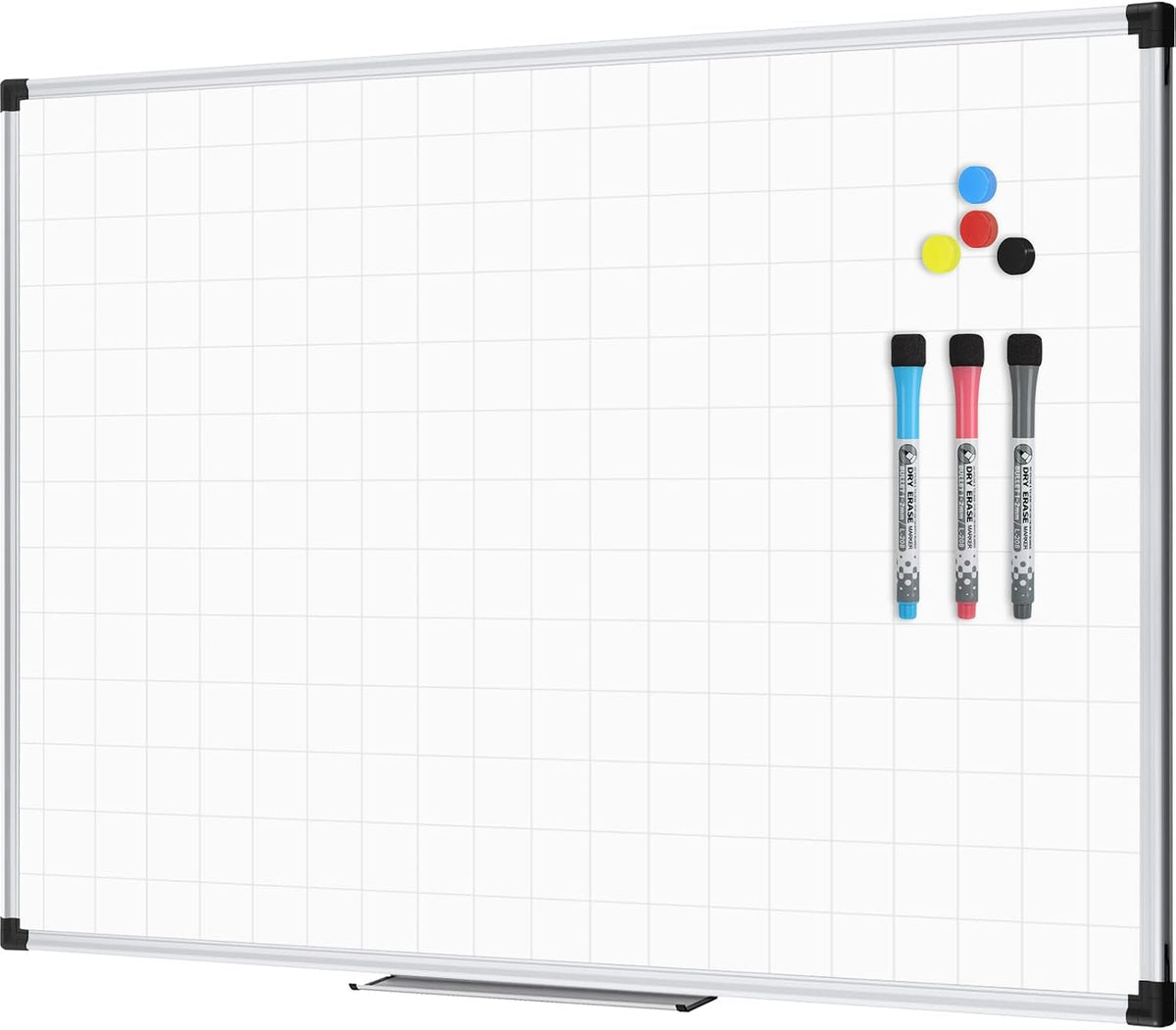 Magnetic Dry Erase Board/Whiteboard, 36 X 24 Inches Double Sided White Board, Silver Aluminium Frame