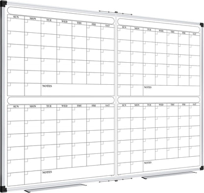 Magnetic Dry Erase Board/Whiteboard, 36 X 24 Inches Double Sided White Board, Silver Aluminium Frame