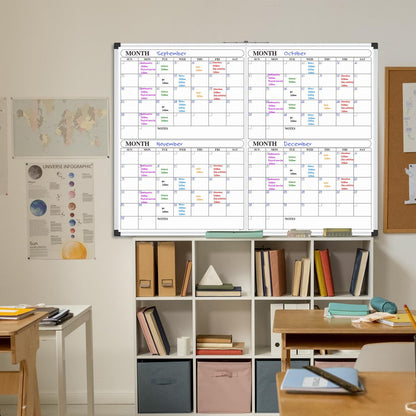 Magnetic Dry Erase Board/Whiteboard, 36 X 24 Inches Double Sided White Board, Silver Aluminium Frame