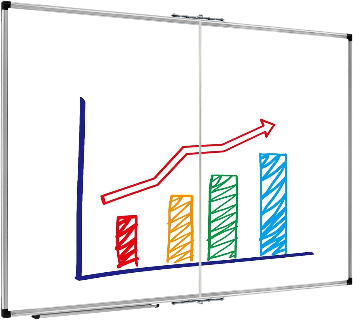 Magnetic Dry Erase Board/Whiteboard, 36 X 24 Inches Double Sided White Board, Silver Aluminium Frame