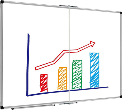 Magnetic Dry Erase Board/Whiteboard, 36 X 24 Inches Double Sided White Board, Silver Aluminium Frame