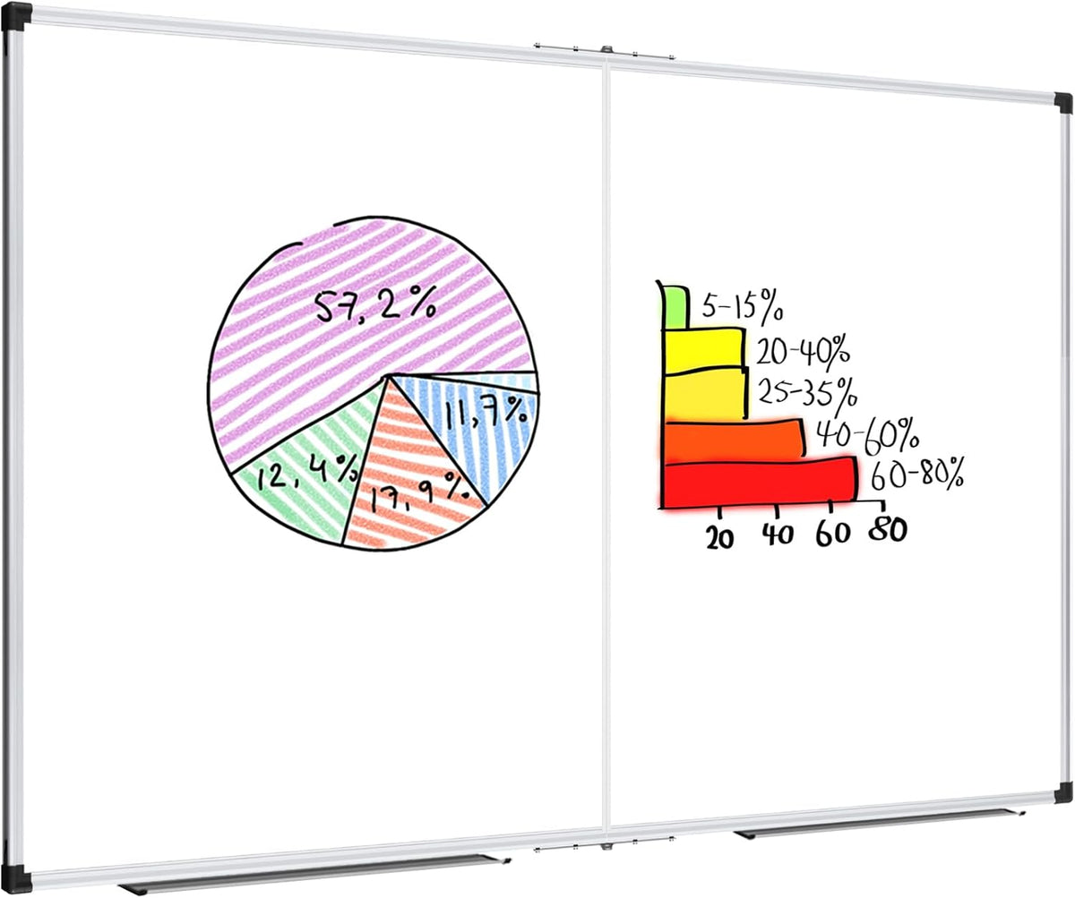 Magnetic Dry Erase Board/Whiteboard, 36 X 24 Inches Double Sided White Board, Silver Aluminium Frame