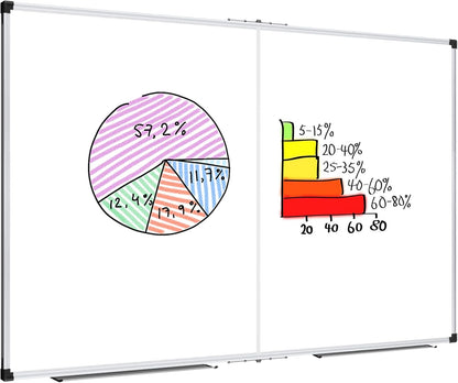 Magnetic Dry Erase Board/Whiteboard, 36 X 24 Inches Double Sided White Board, Silver Aluminium Frame