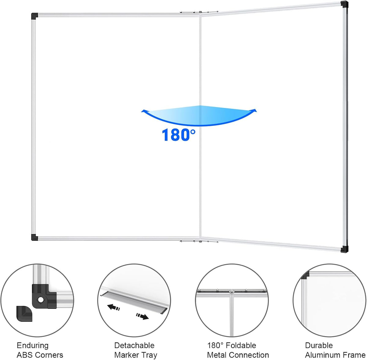 Magnetic Dry Erase Board/Whiteboard, 36 X 24 Inches Double Sided White Board, Silver Aluminium Frame